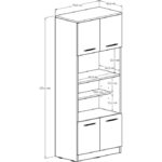 Just Home 4 Kapaklı Fırın Bölmeli Kiler Dolabı - Beyaz / Safir Meşe - Görsel 10