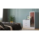 Robin Home Lyana Aynalı Şifonyer Gardırop Beyaz - Görsel 3