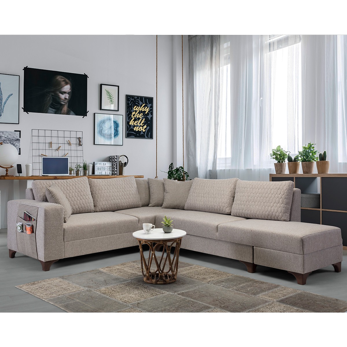 11207738589234.jpg Eymense Loft Köşe Koltuk Takımı Açık Kahve - Görsel 1