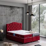 Setay Zümrüt Çift Kişilik Baza Başlık Orthosoft Yatak Seti - Bordo