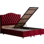 Setay Zümrüt Çift Kişilik Baza Başlık Orthosoft Yatak Seti - Bordo - Görsel 2