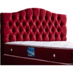 Setay Zümrüt Çift Kişilik Baza Başlık Orthosoft Yatak Seti - Bordo - Görsel 3