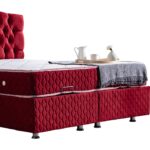 Setay Zümrüt Çift Kişilik Baza Başlık Orthosoft Yatak Seti - Bordo - Görsel 4