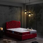 Setay Zümrüt Çift Kişilik Baza Başlık Orthosoft Yatak Seti - Bordo - Görsel 5