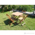 Modermo Ahşap Katlanır Masa (108) + 4 Adet Ahşap Katlanır Sandalye (110) - Görsel 4