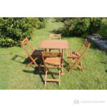 Modermo Ahşap Katlanır Masa (108) + 4 Adet Ahşap Katlanır Sandalye (110) - Görsel 3