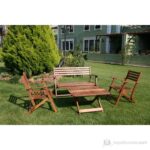 Modermo Ahşap Katlanır Orta Sehpa (114) + Ahşap Katlanır Bank (106) + 2 Adet Ahşap Katlanır Koltuk (104) - Görsel 4