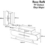 Variant Rose Duvar Raflı Tv Ünitesi Ceviz-Beyaz - Görsel 3