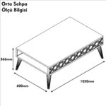 Variant Mobilya City TV Ünitesi ve Orta Sehpa Takımı - Ceviz / Beyaz - Görsel 5