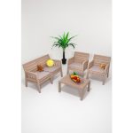 Mobetto ModaLife Lara 2+1+1+S Bahçe Takımı  Balkon - Bahçe - Teras  Mobilyası / Cappucino