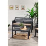 Mobetto ModaLife Lara 2+1+1+S Bahçe Takımı  Balkon - Bahçe - Teras  Mobilyası / Antrasit - Görsel 2