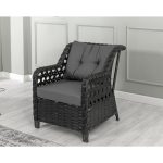 Btk Concept Datça Rattan Bahçe Mobilyası 3+1+1 Antrasit/masalı - Görsel 3