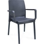 MANDELLA 80 x 80 4 KİŞİLİK ANTRASİT PLASTİK BAHÇE MOBİLYASI MUTFAK BALKON TAKIMI - Görsel 2