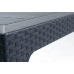 MANDELLA 80 x 80 4 KİŞİLİK ANTRASİT PLASTİK BAHÇE MOBİLYASI MUTFAK BALKON TAKIMI - Görsel 3