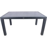 Mandella 90 x 150 6 Kişilik Antrasit Plastik Bahçe Mobilyası Mutfak Balkon Takımı - Görsel 3