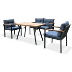 Evvon Metal 2+1+1 Masa Takımı Mutfak Balkon Bahçe Mobilyası