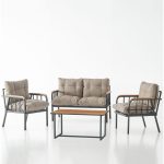 Garaj Home Zümrüt Bahçe Balkon Seti Oturma Takımı - Kapuçino