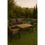 Sim House Simhouse Metal Çay Seti 2+1+1 Bahçe Balkon Teras Takımı