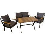 Sim House Simhouse Metal Çay Seti 2+1+1 Bahçe Balkon Teras Takımı - Görsel 7